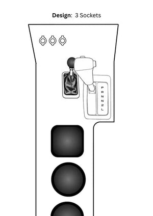 drawing of 3 12v socket in aftermarket console to suit Toyota LandCruiser 80 Series early model 