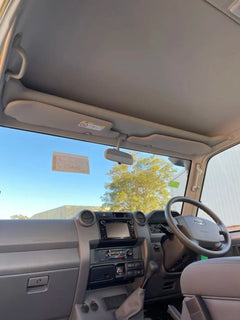 Across windscreen centre roof console installed on 79 series landCruiser