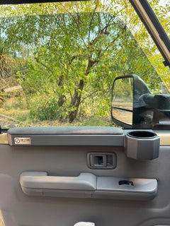 Alcantara Trimmed 70 Series LandCruiser cup holders and arm rests
