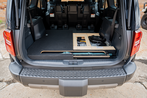 Before and after installed rear seat platform Toyota 250 Prado 7 seat & 5 seat 