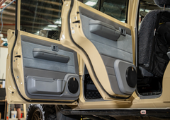 Speaker door pod upgrade on factory door cards for 70 series landcruiser 
