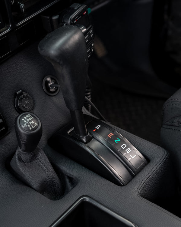 close up view of new centre console inside Toyota 80 series Land Cruiser wagon