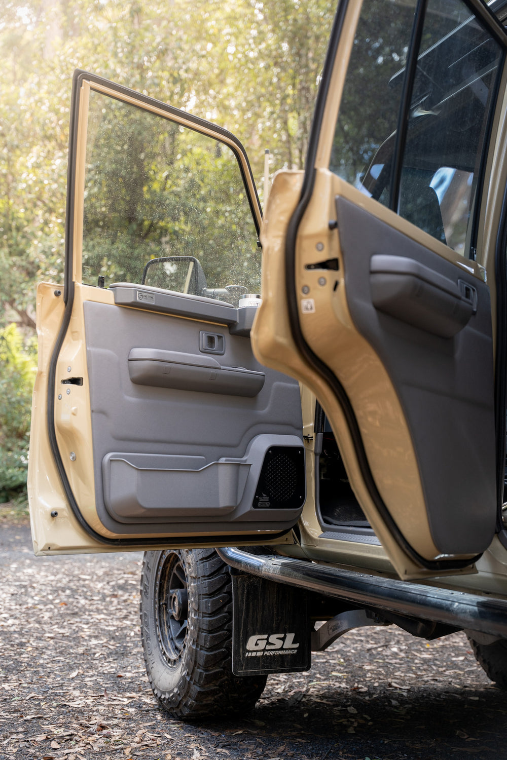 Front and rear sandy dual cab 79 series door cards premium