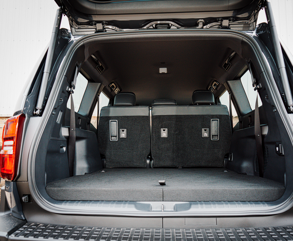 Toyota Prado 250 false floor platform creating additional rear cargo space 