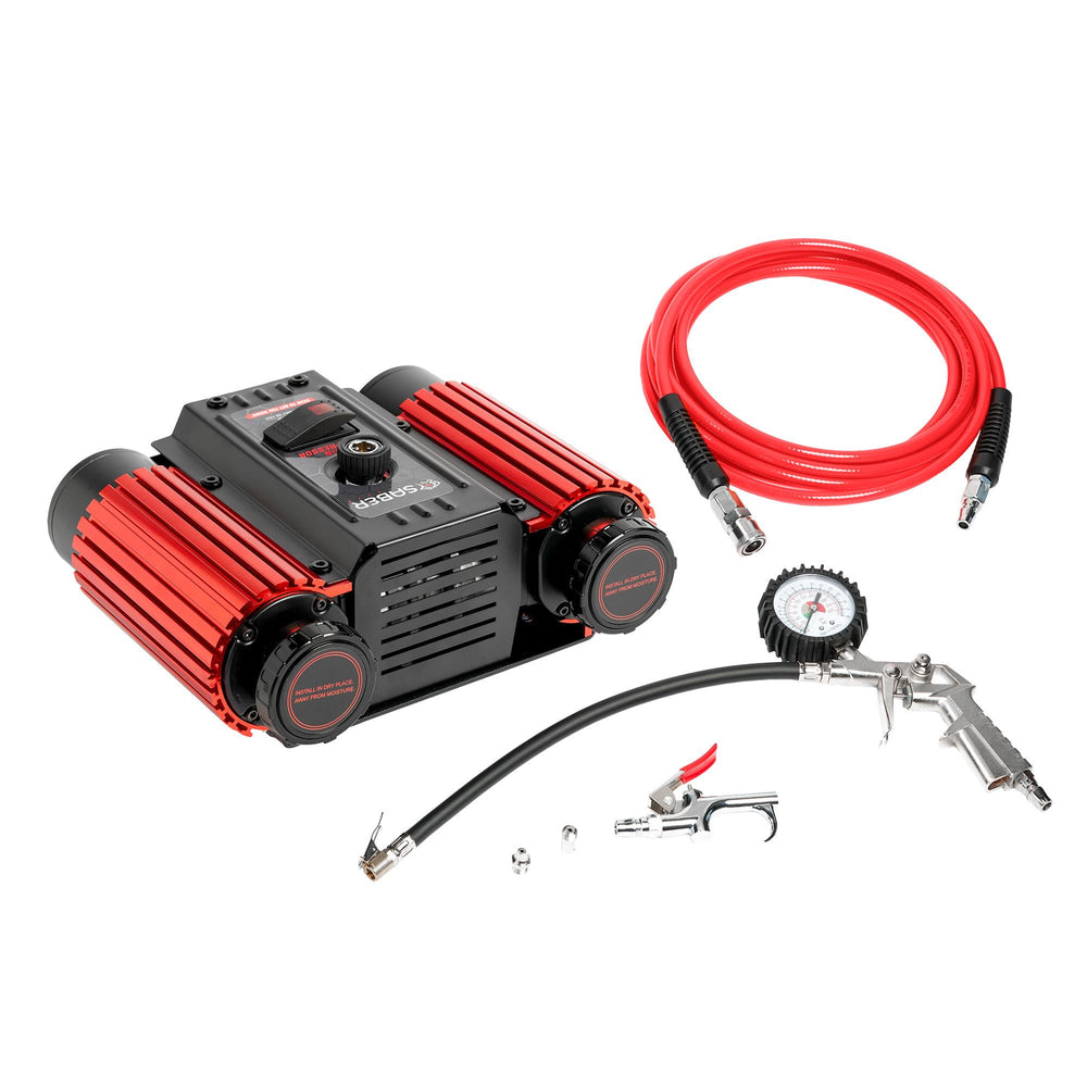 Saber Select Series 12V twin air compressor and tyre inflation kit for 4WD touring and off-road use 