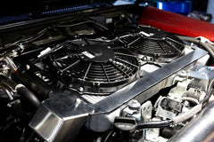 GSL Fab Top Mount Intercooler Thermo Fan Kit installed with GSL Fab Crankcase Breather kit