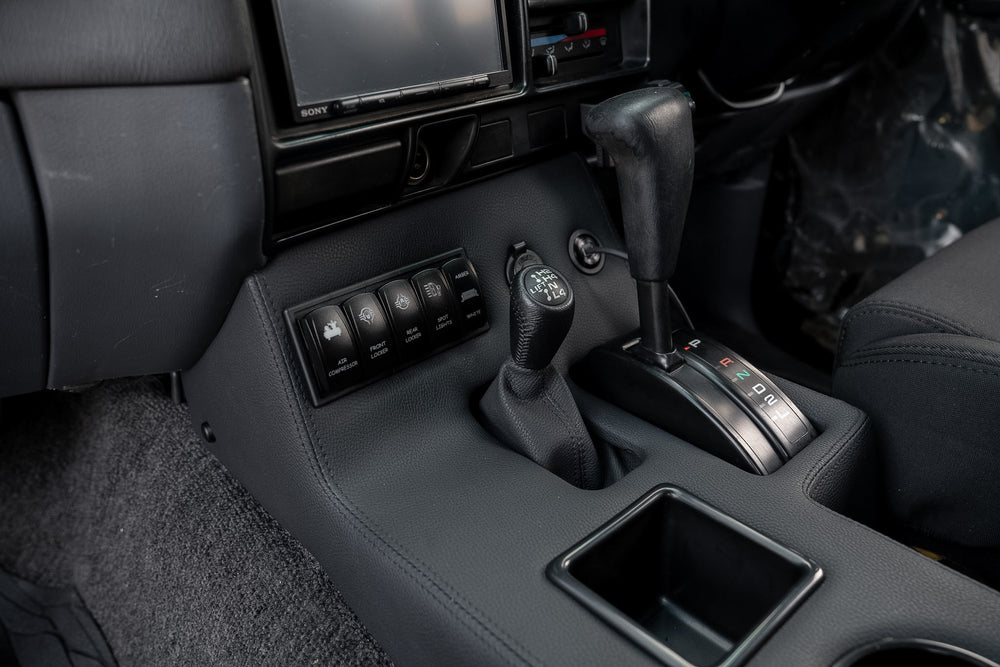 installed aftermarket auto centre console in Toyota 80 series automatic 
