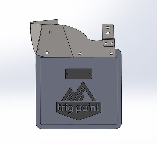 rear mudflap bracket with trig point logo